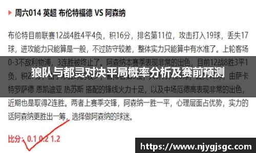 狼队与都灵对决平局概率分析及赛前预测